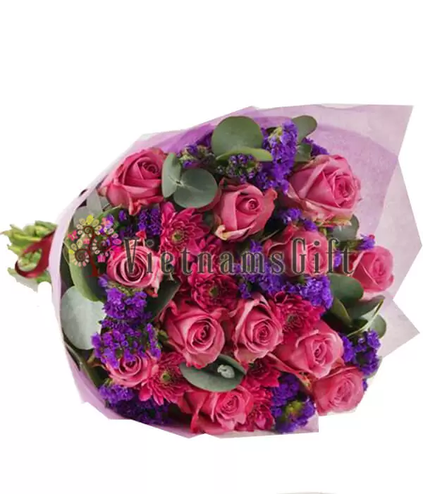 Two Dozens Roses In Bouquet