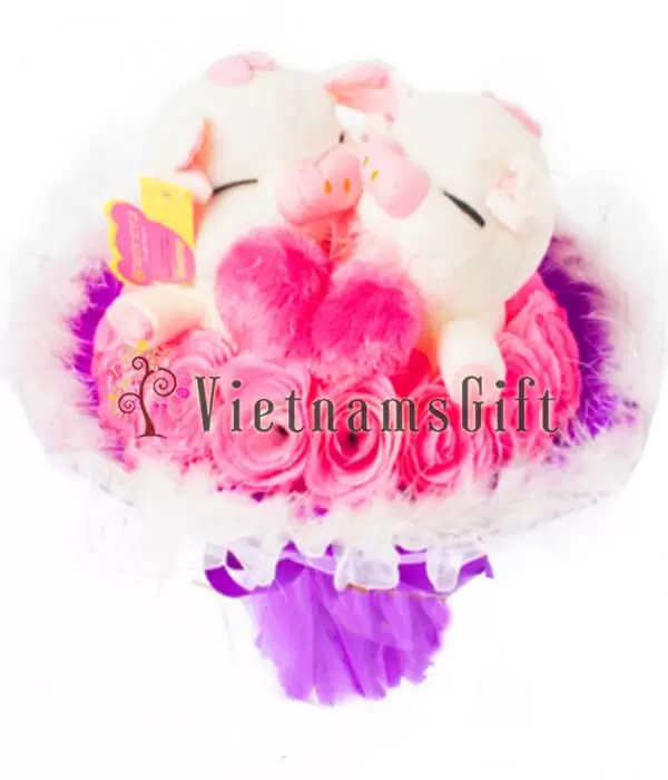 Artificial Flowers With Bear