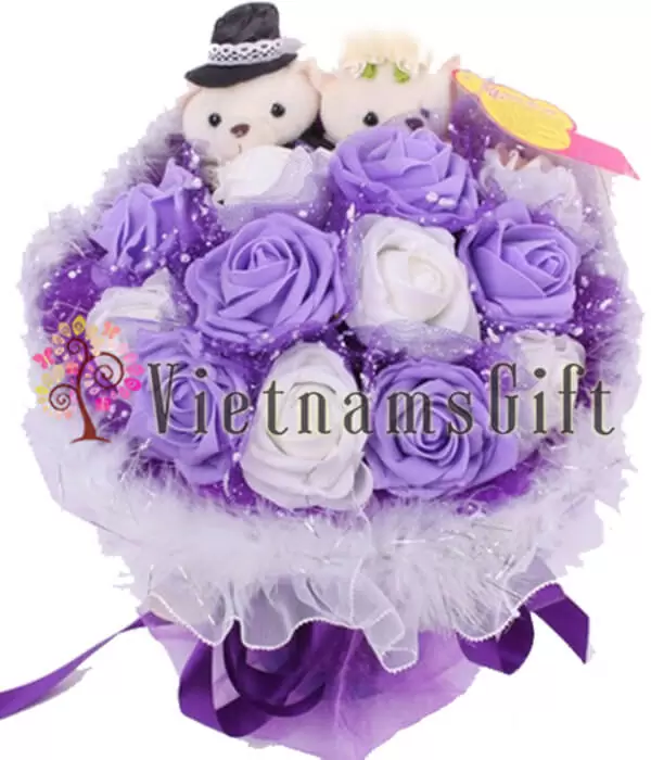 Artificial Flowers With Bear