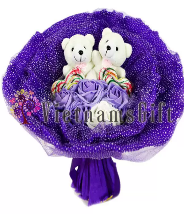 Artificial Flowers With Bear