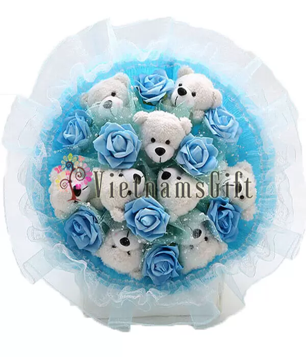Artificial Flowers With Bear